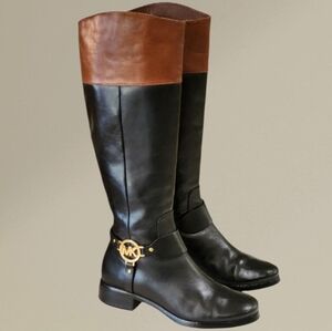 Michael Kors Fulton Harness Leather Riding Boots 6.5M